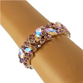 Crystal Leaves Stretch Bracelet