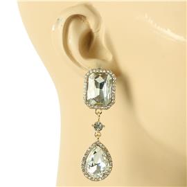 Crystal Square Teardrop Earring