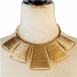 Fashion Metal Wired Choker Necklace Set