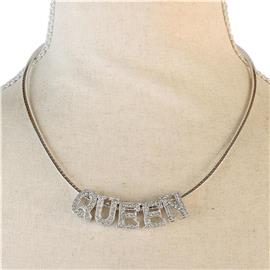 Queen Monogram Korean Necklace