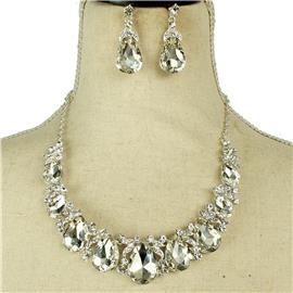 Crystal Tear Necklace Set