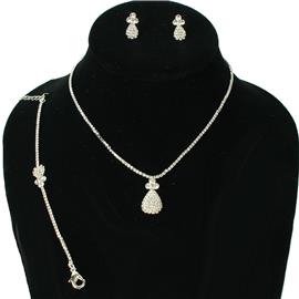 Jr Rhinestones 3 Pcs Necklace Set