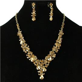 Crystal Tear Necklace Set