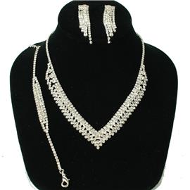 Rhinestones 3 Pcs Necklace Set