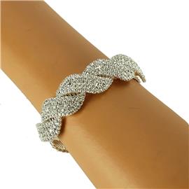 Rhinestones Braid Bangle Bracelet