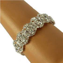 Rhinestones Swirl Bangle Bracelet