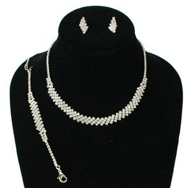 Jr Rhinestones 3 Pcs Necklace Set