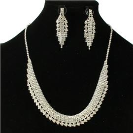 Rhinestones Casting Necklace Set