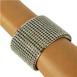 Rhinestones Mesh Cuff Bangle