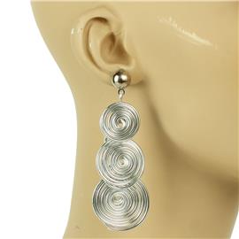 Metal Wired Round Long Earring