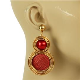 Semi Stones Wired Round Earring