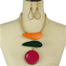 Fashion Round Drop Necklace Set