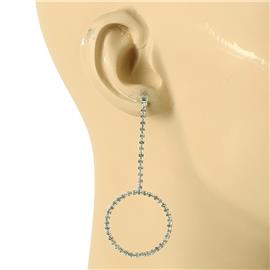 Rhinestones Round Earring