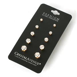 CZ 5 Pairs Of Stud Earring