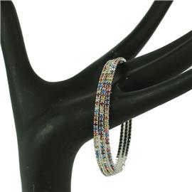 Rhinestones Flexible Wired Bangle Bracelet