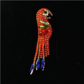 Rhinestones Parrot Brooch