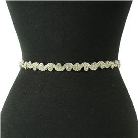 Rhinestones Swirl Round Belt