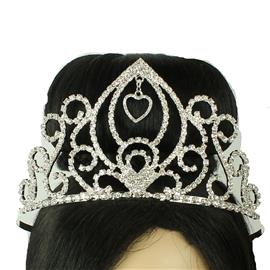 Rhinestones Swirl Heart Tiara