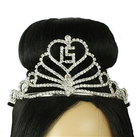 Rhinestones Heart 15 Tiara