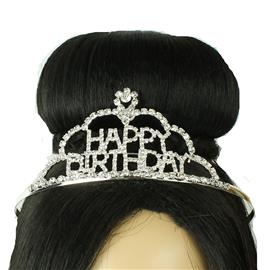 Rhinestones Happy Birthday Tiara