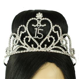 Rhinestones Heart 15 Tiara