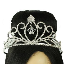 Rhinestones Crown Dangling Tiara