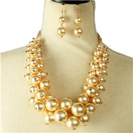 Pearls Casting Necklace Set