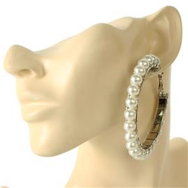 60mm Pearl Hoop Earring