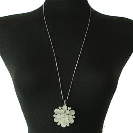 Flower Pedant Long Necklace