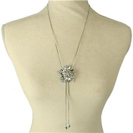 Crystal Daisy Flower Slide Necklace