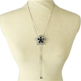 Flower Slide Long Necklace