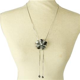 Swirl Flower Slide Long Necklace