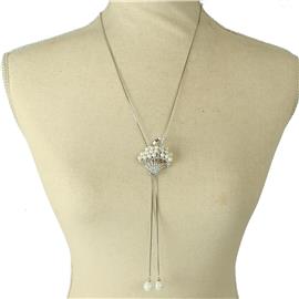 Pearl Flower Basquet Slide Necklace