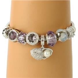 CZ Charms Shell Bracelet