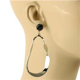 Stainless Steel Swilr Oval Earring