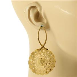 Stainless Steel Dangling Round Earring