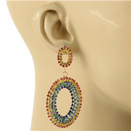 Rhinestones Oval Earring