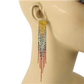 Rhinestones Long Fringeds Earring