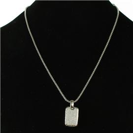 CZ Rectangle Pendant Necklace