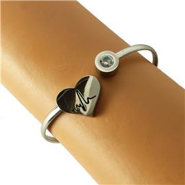 Stainless Steel Heart Bangle