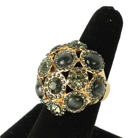 Crystal Chunky Round Ring