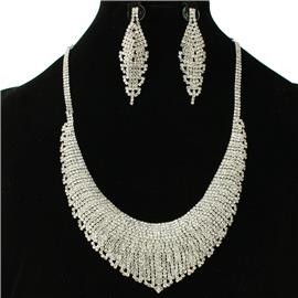 Rhinestones Casting Necklace Set