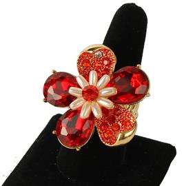 Crystal Flower Stretch Ring