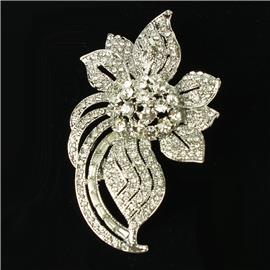 Crystal Flower Brooch