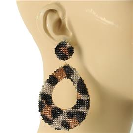 Rhinestones Animal Print Tear Earring