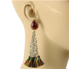 Crystal Tear Tassel Earring