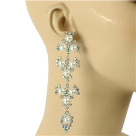 Pearl Crystal Long Earring