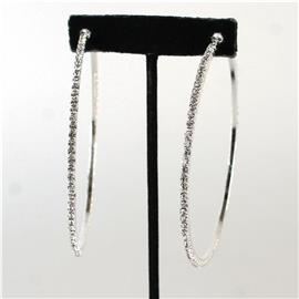 80mm Rhinestones Hoop Earring