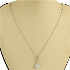 CZ Pendant Teardrop Necklace