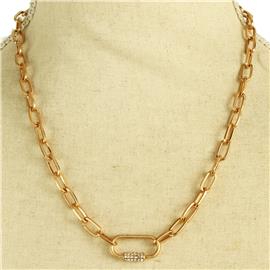 Metal Oval Chain Necklace